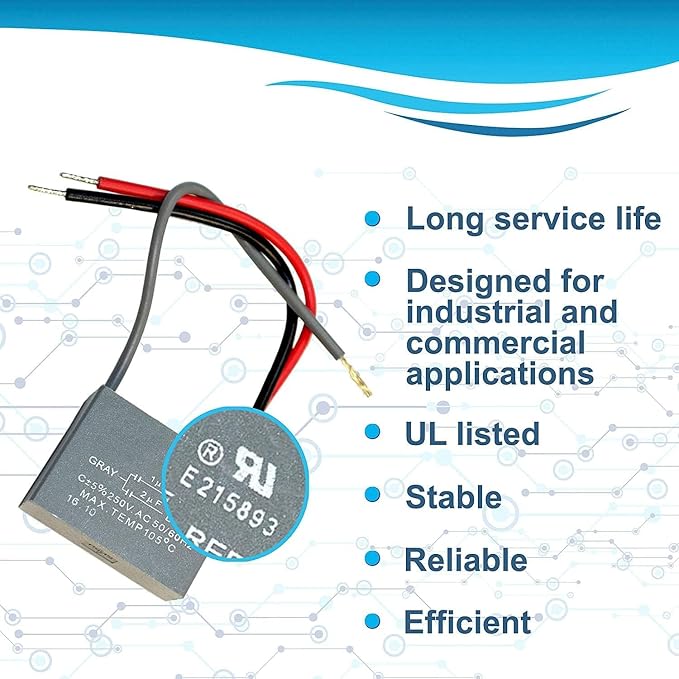 HQRP Ceiling Fan Capacitor CBB61 4uf+5uf+6uf 5-Wire UL Listed - Image 4