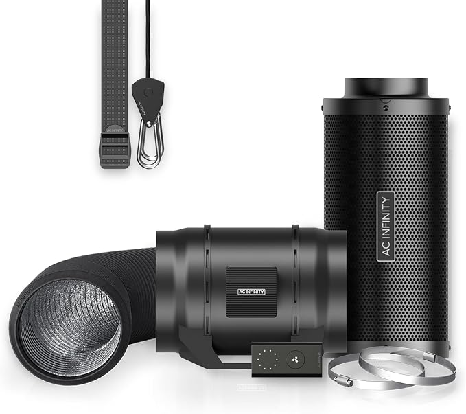 AC Infinity Air Filtration Kit 8”, CLOUDLINE LITE Inline Fan and Carbon Filter by ACInfinity