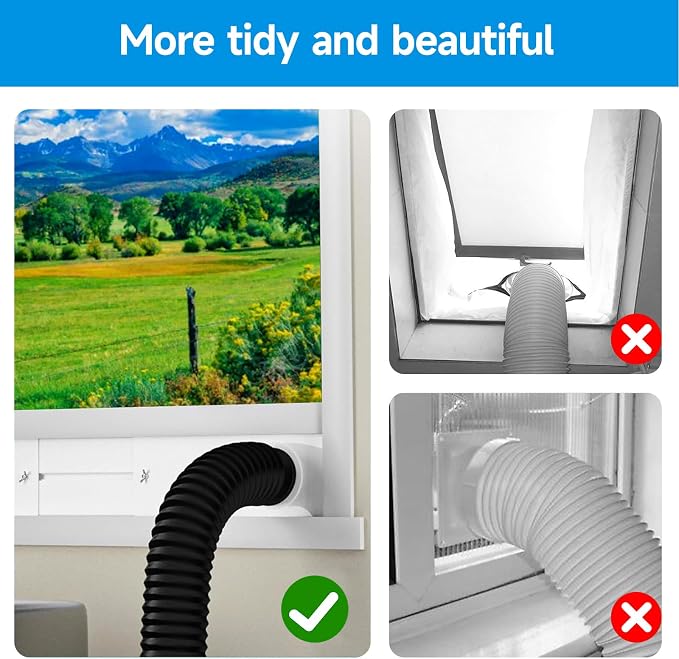 Window Vent Kit with 59" Length Hose, Adjustable Window Seal with 4 Inch - Image 5