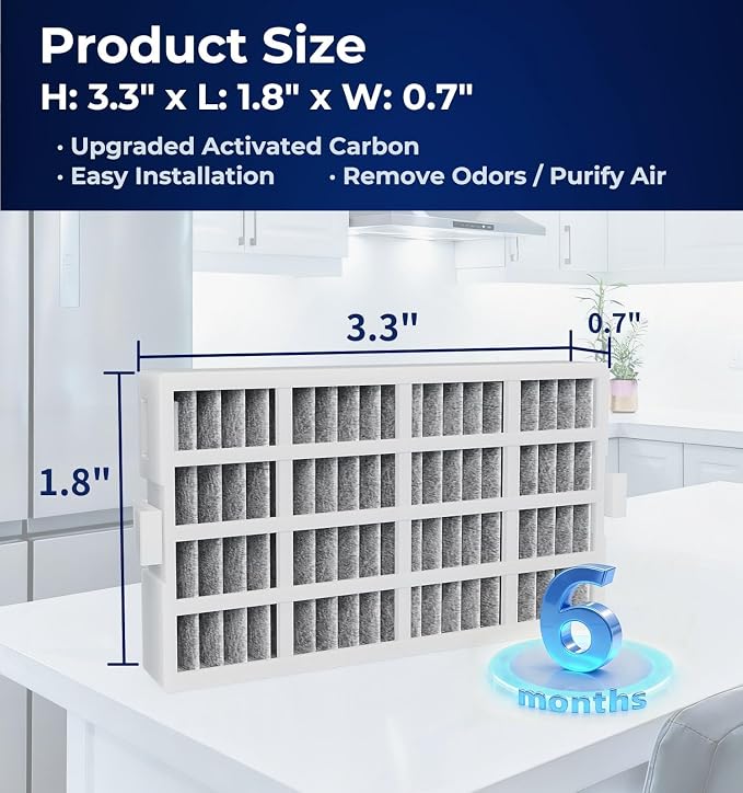 6 PACK W10311524 Refrigerator Air Filter Replacement Compatible - Image 2