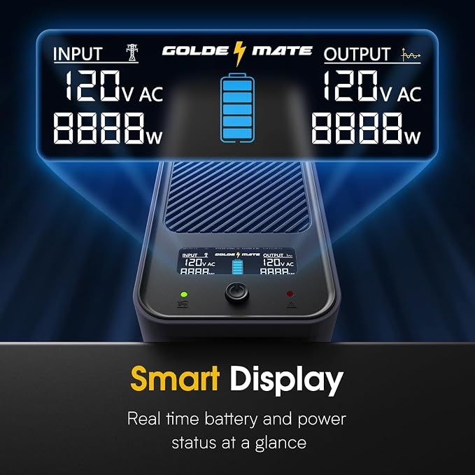 GOLDENMATE 1000VA/800W Lithium UPS Battery Backup and Surge Protector, Sinewave - Image 7