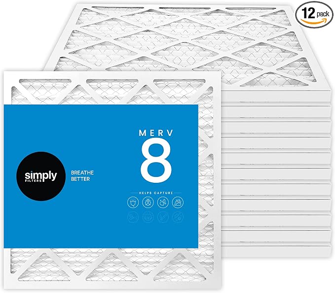 Simply 12x12x1 Air Filter, Merv 8, MPR 600, 12 Pack, Furnace Air Filter by SimplyFilters