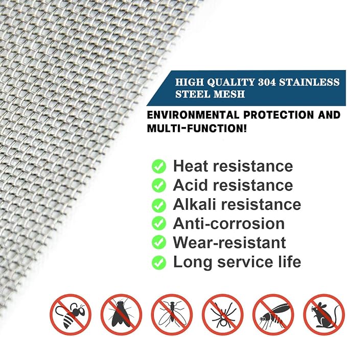 Wire Mesh Sheets Stainless Steel Woven Meshes Screen Filter Panels Vent Metal - Image 2