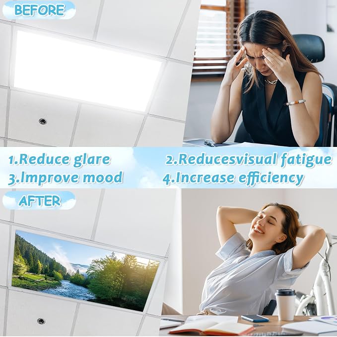 6 Pcs Landscape Scenery Fluorescent Light Covers - Image 4