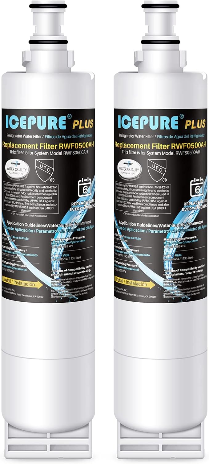 ICEPURE PLUS NSF53&42 Refrigerator Water Filter Replacement by ICEPURE