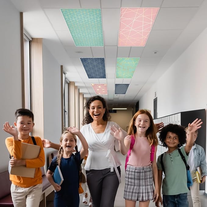 8 Pcs Fluorescent Light Covers for Classroom Ceiling Fixtures 4x2 Ft Magnetic - Image 7