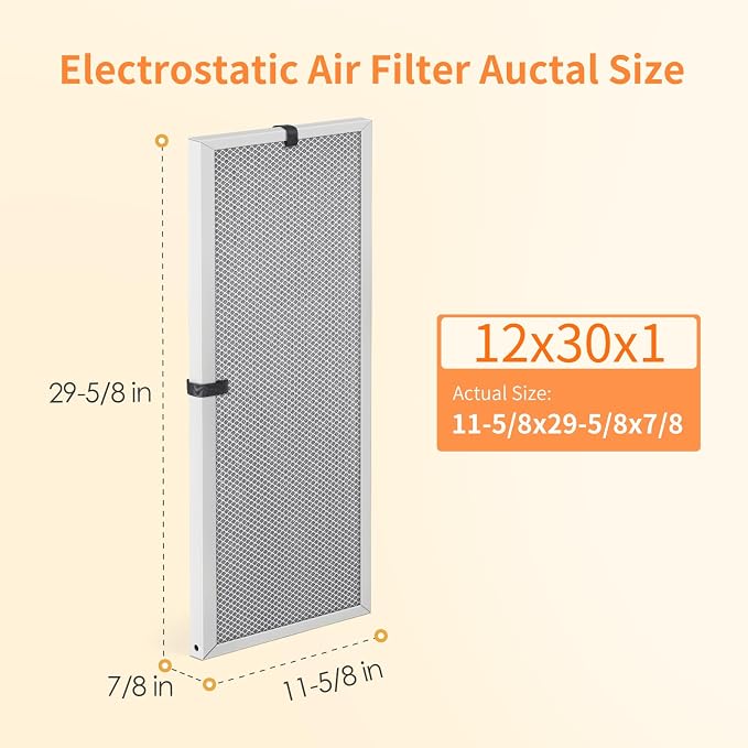 2-Pack 12x30x1 MERV 8 Reusable & Washable Electrostatic Air Filters - Image 2