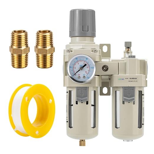 1/2" NPT Air Compressor Oil-Water Separator, Air Pressure Regulator, Compressed by Unknown