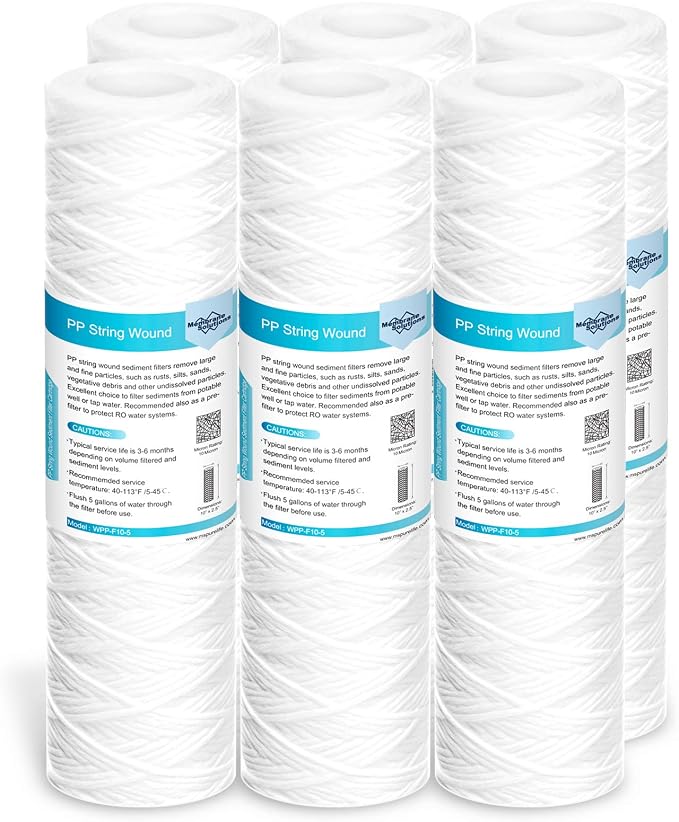 Membrane Solutions 10 Micron 10"x2.5" String Wound Whole House Water Filter by MembraneSolutions