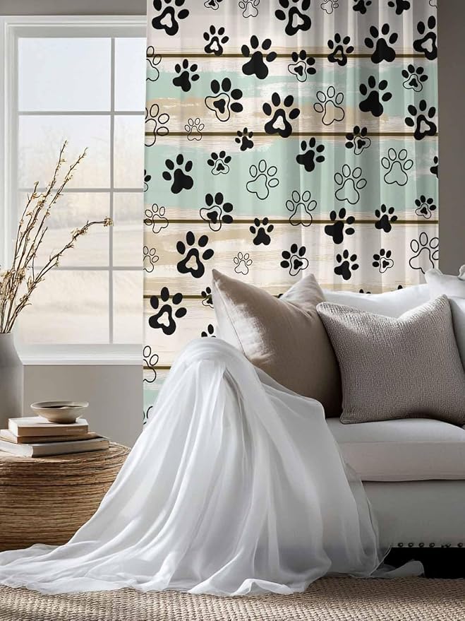 Sheer Curtains 63 Inch Length, Sage Green Beige Farmhouse Semi Sheer Curtains - Image 4