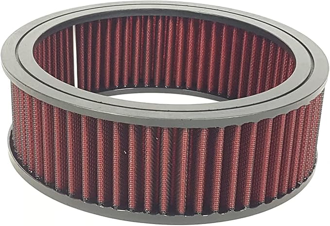 Round Washable Air Filter Cleaner Red Element Replacement Filter Flow Kit by CAIMOTO