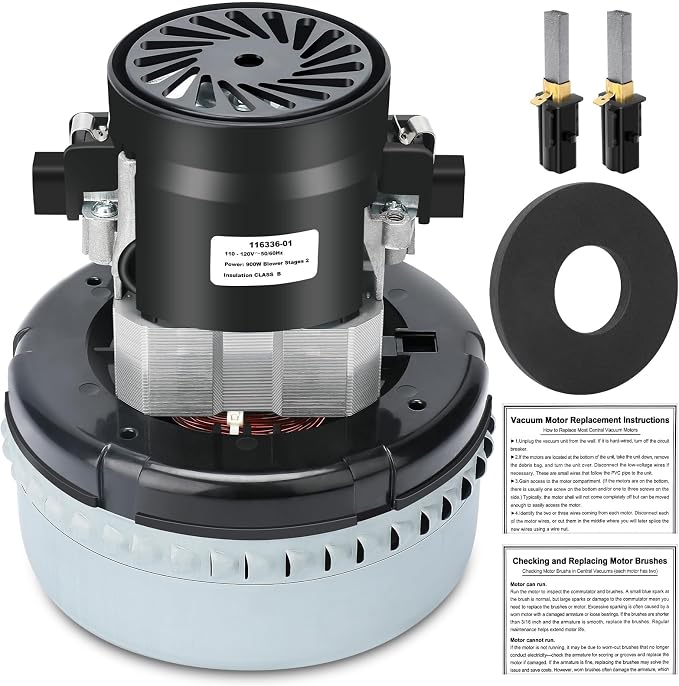 116336-01, 116336-00 120V Vacuum Motor, 2 Stage, High Efficiency, Strong Suction by Atsmk