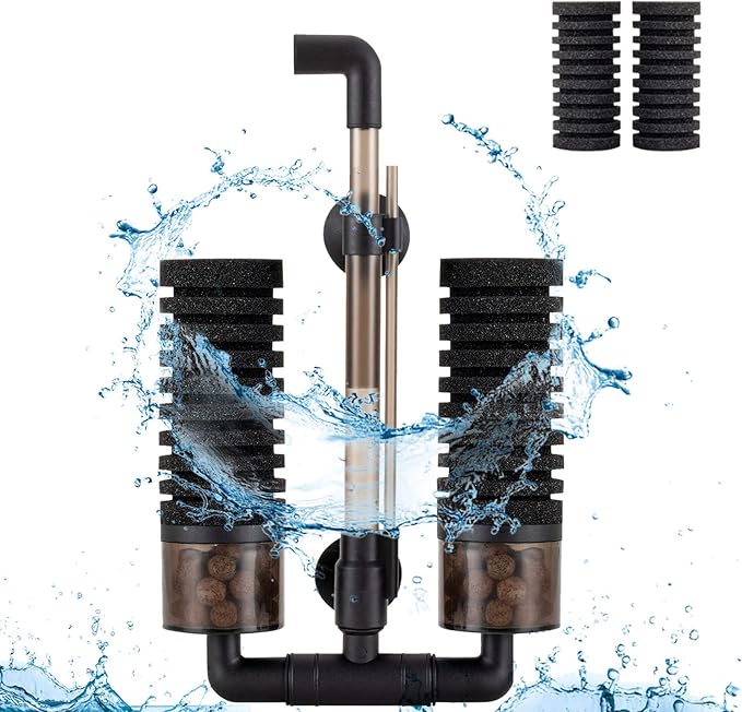 hygger Sponge Filter, Aquarium Filter Double Sponge Replaceable Media by hygger