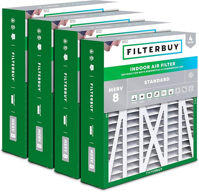 Filterbuy 17.5x21x5 Air Filter MERV 8 Essential Dust & Allergy Defense by Filterbuy