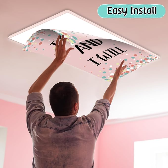 8Pcs Classroom Light Covers for Fluorescent Lights, Magnetic 2x4 FT Ceiling - Image 4