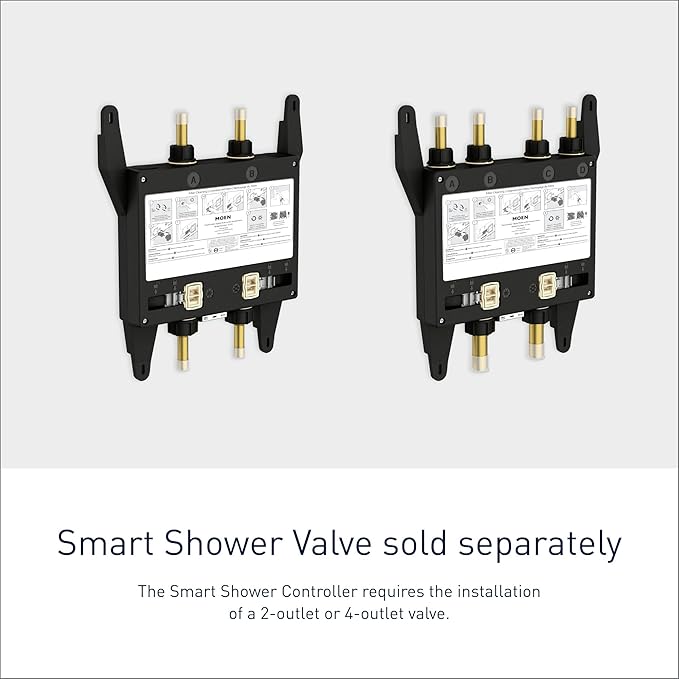 Moen Matte Black Smart Shower 2-Outlet Digital Water System Controller for Thermostatic Shower Valve, TS3302BL