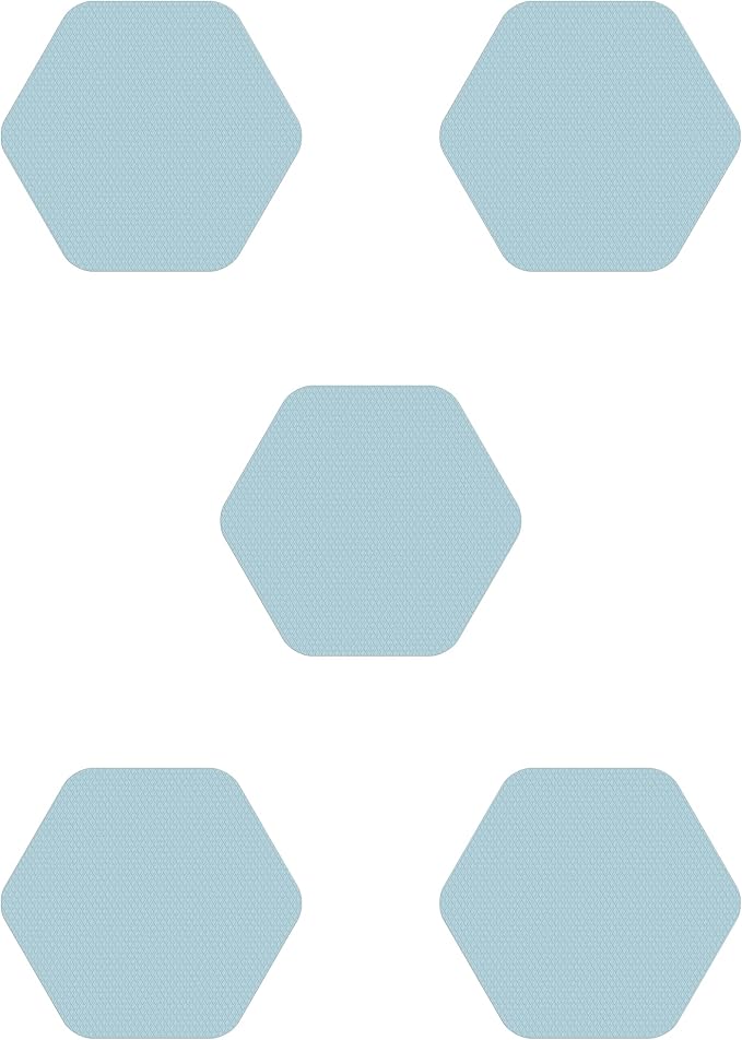 Kahuna Grip Bathtub Bath and Shower 5¼" Hexagon Non-Slip Traction Treads (Blue)