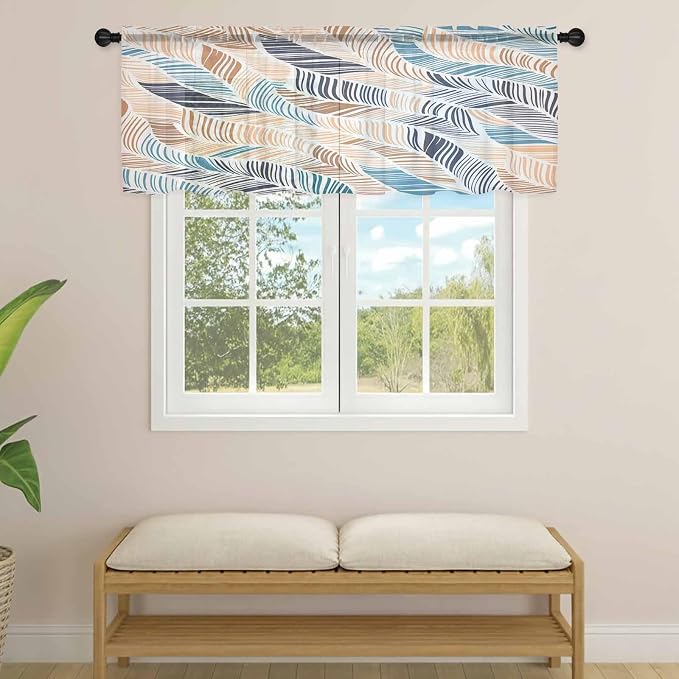 Abstract Stripes Sheer Valance Curtains - Image 4
