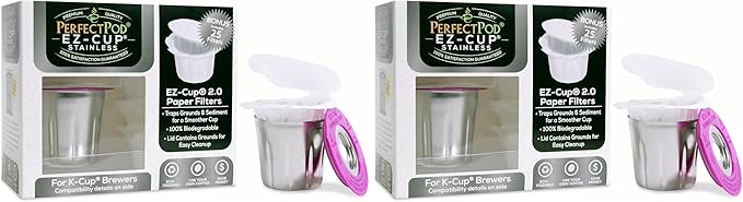 EZ-Cup Stainless Steel 1-Stream Reusable K Cup Coffee Pod by PerfectPod