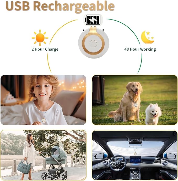 Rechargeable Ionizer Air Purifier, Wearable Air Purifier, Mini Necklace Air - Image 3
