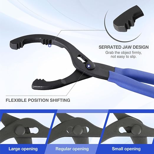 WORKPRO 12-inch Oil Filter Plier and Flexible Oil Funnel Set - Image 5