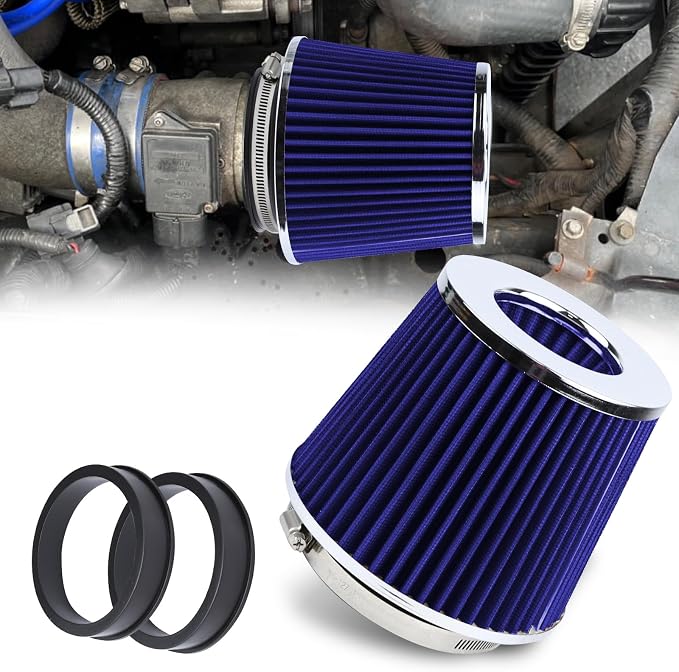 Hovom Universal Clamp-On Air Intake Filter, 76 89 102MM High Flow Round Tapered by Hovom