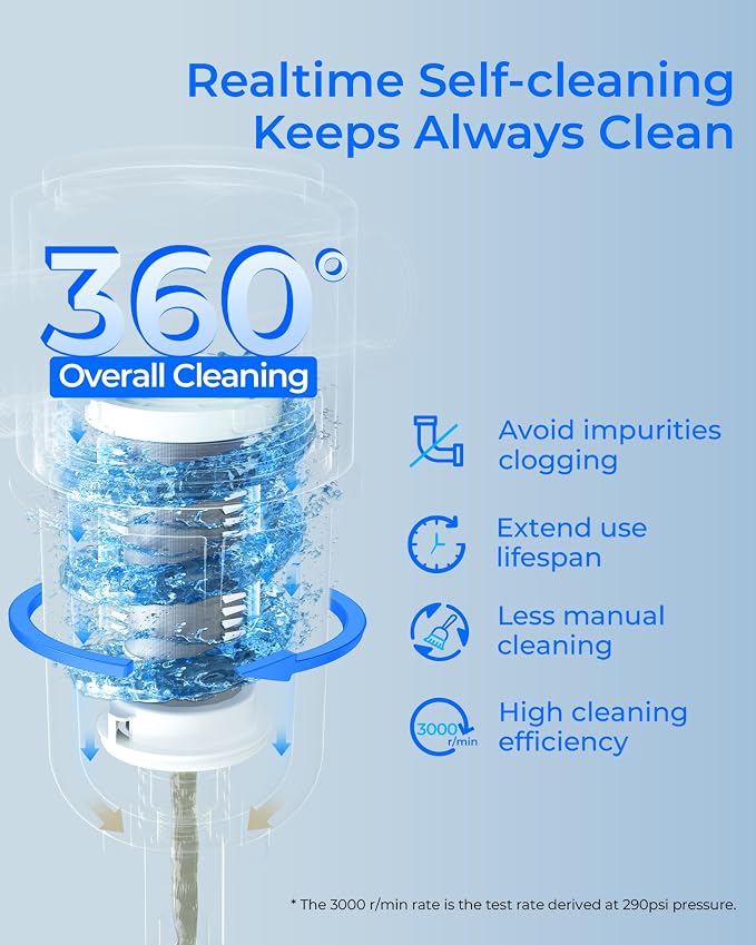 Waterdrop Spin Down Sediment Filter, Reusable Whole House Water Filter System - Image 2