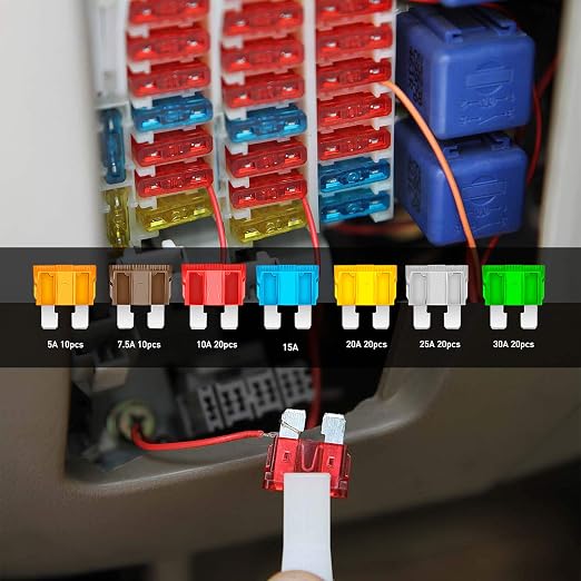 Nilight - 50016R 120 pcs Standard Fuse Assortment kit – 5, 30 AMP – Regular - Image 7