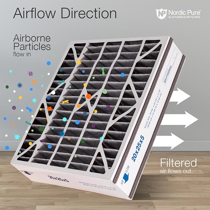 Nordic Pure 20x25x5 Air Bear AC Filter Replacement MERV 10 Plus Carbon 4 Pack - Image 8