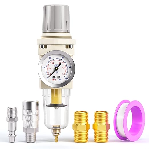 TAILONZ PNEUMATIC 1/4 Inch NPT Air Filter Pressure Regulator Combo Piggyback by TAILONZPNEUMATIC