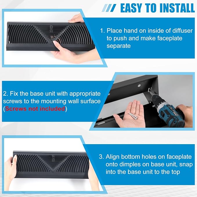 Yaocom 2 Pack Baseboard Register Vent 18 Inch Duct Opening Size Vent Covers - Image 4