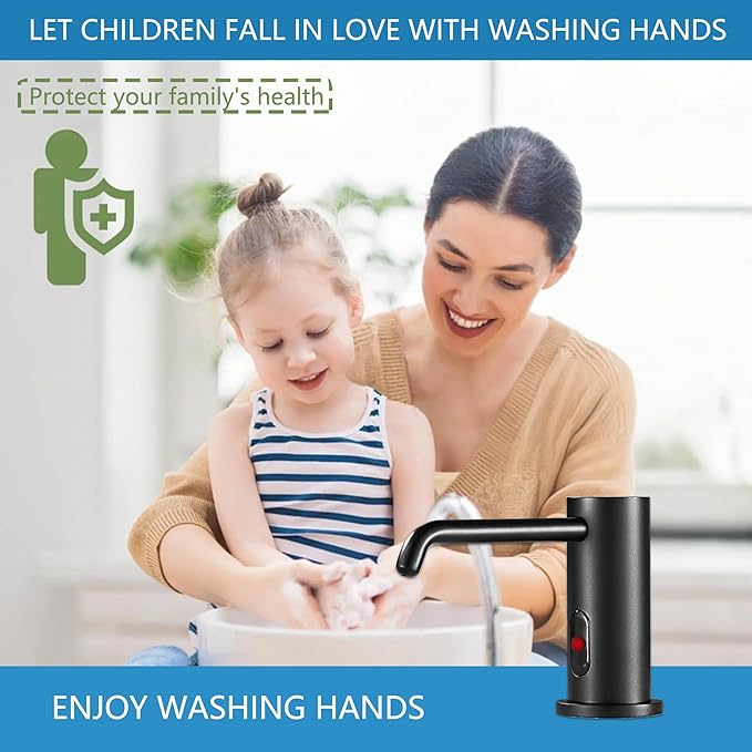 Automatic Soap Dispenser Touchless for Kitchen and Bathroom, Sink Built in Commercial Electric Soap Dispenser,Upgraded Infrared Sensors Brass Material, with Bottle and Pump 33.81oz/1000ml