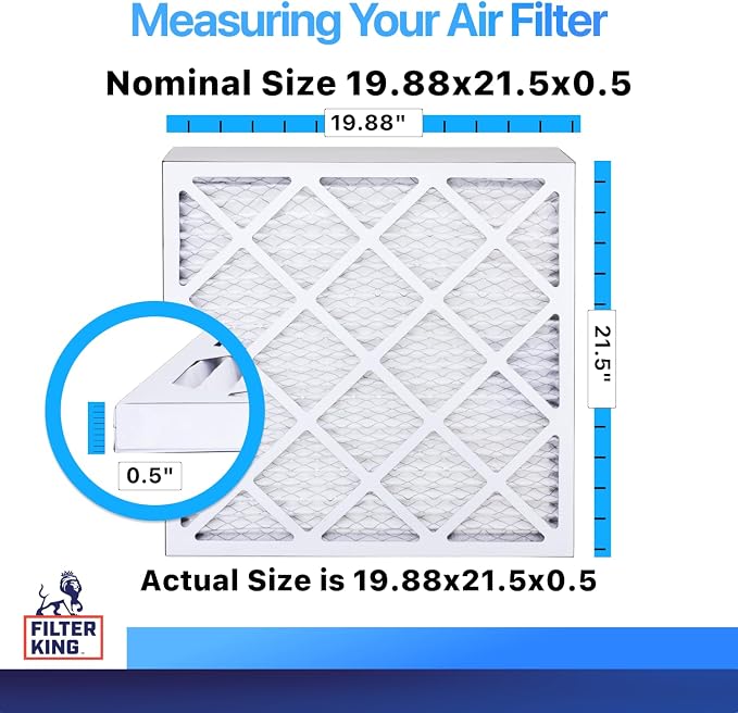 Filter King 19.88x21.5x0.5 Air Filter | 4-PACK | MERV 8 HVAC Pleated A/C - Image 2