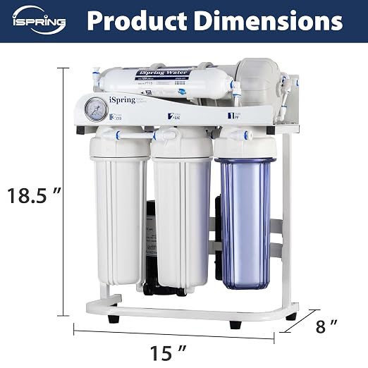 iSpring RCS5T Commercial Tankless Reverse Osmosis RO Water Filter System - Image 8