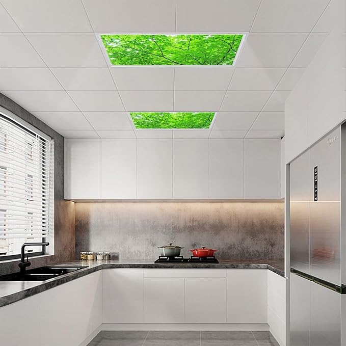 2 Pack Fluorescent Light Covers 4 X 2 Feet Green Forest Magnetic Light Cover - Image 8