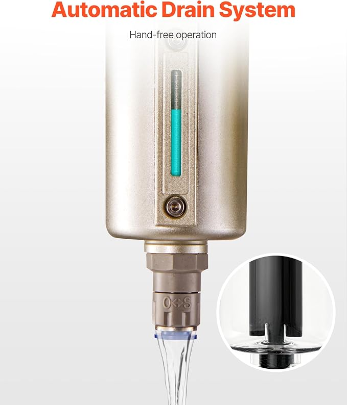 VEVOR Air Compressor Filter Regulator, 3/4" NPT 3-Stage 5μm & 0.3μm & 0.1μm Air - Image 4