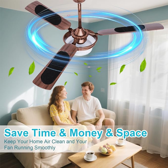 12 Pack Ceiling Fan Filters for Blades, Activated Coconut Shell Carbon Ceiling - Image 7