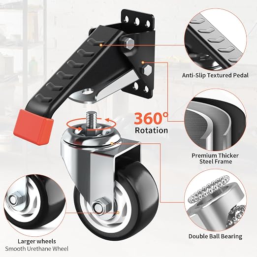 SPACEKEEPER Workbench Casters Kit 880 Lbs - Image 3