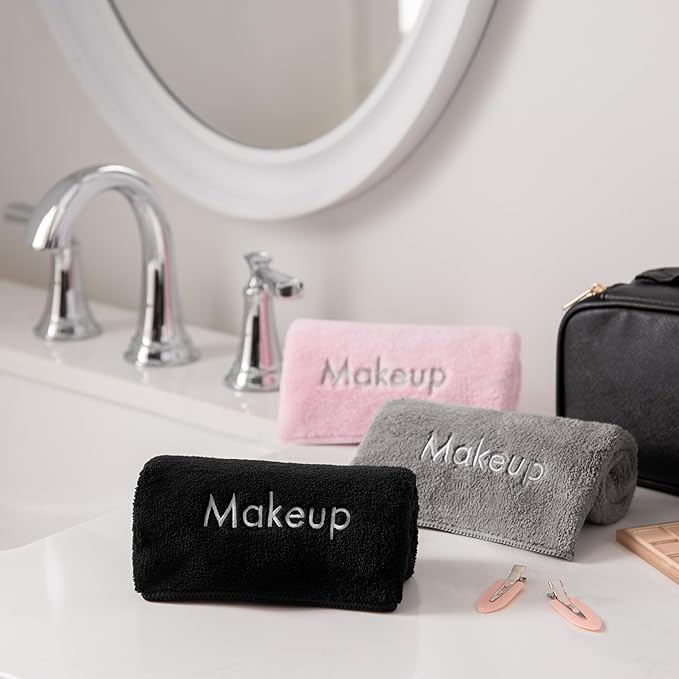 Arkwright Makeup Towels - Bulk Case of 108 - Ultra Soft & Gentle Microfiber Coral Fleece Washcloth Face Make Up Remover, Reusuable Eraser Cloth Essentials for Hosts & Artists, 13 x 13 in, Pink