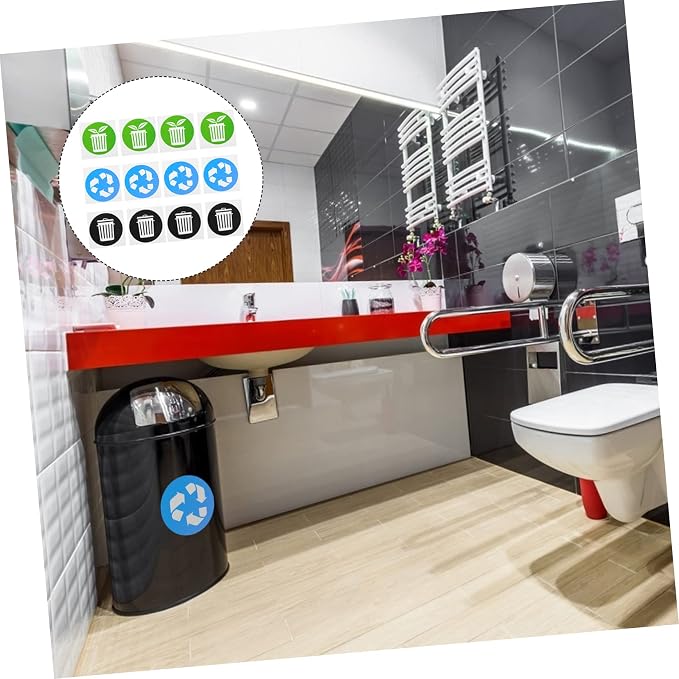 DOITOOL 12pcs Trash Can Recycling Labels Garbage Bin Stickers - Image 8