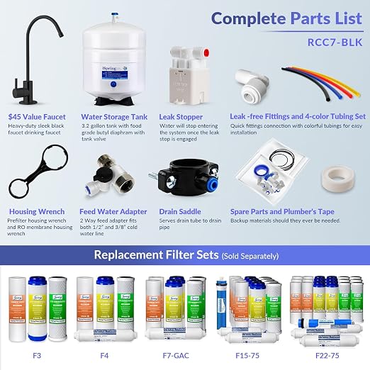 iSpring RCC7-BLK, NSF/ANSI 58 Certified, 5-Stage Reverse Osmosis System - Image 5