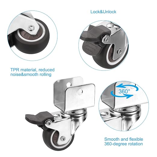 PATIKIL 1.5" Swivel Caster Wheels - Image 4