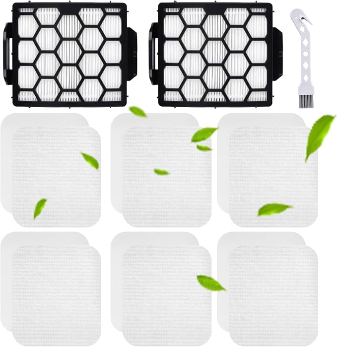 Replacement Filters for Shark UV850 UV900 Vacuum, 2 HEPA + 6 Foam & Felt Filters by Estelife