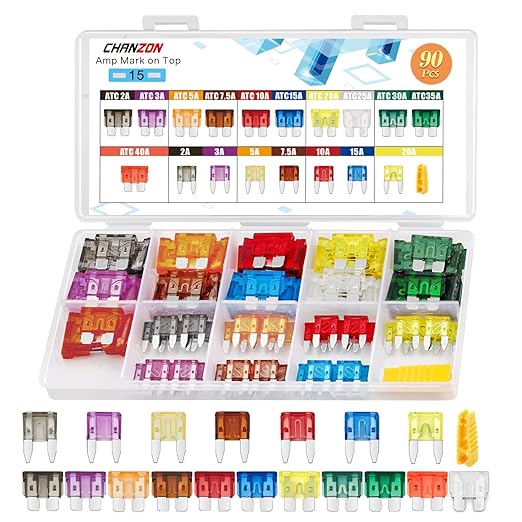 Chanzon Standard & Mini Car Blade Fuse Assotrment Kit ATC ATM 90 PCS 18 Values by Chanzon