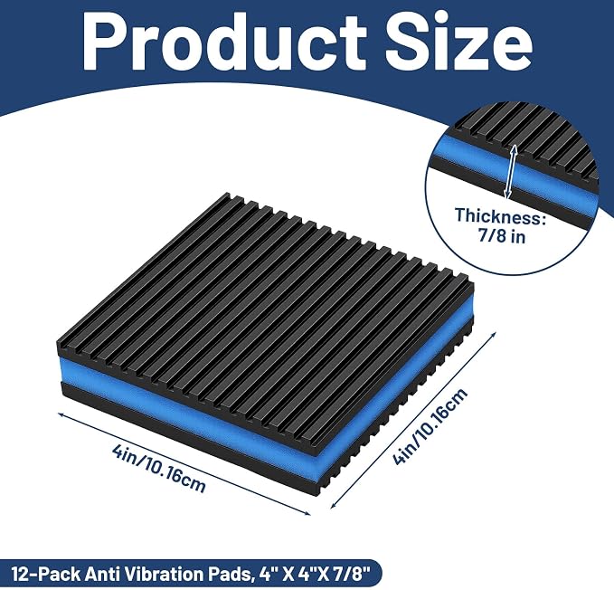 12-Pack Anti Vibration Pads, Heavy Duty Vibration Isolation Pads - Image 2
