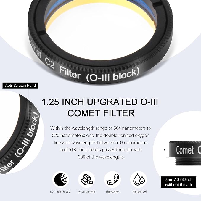 Astromania Telescope Filter 1.25 Inch Upgrated O-III Comet Filter Narrowband - Image 4