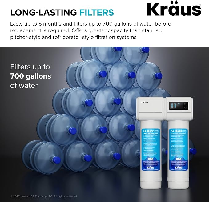 KRAUS Purita 2-Stage Carbon Block Under-Sink Water Filtration System - Image 5