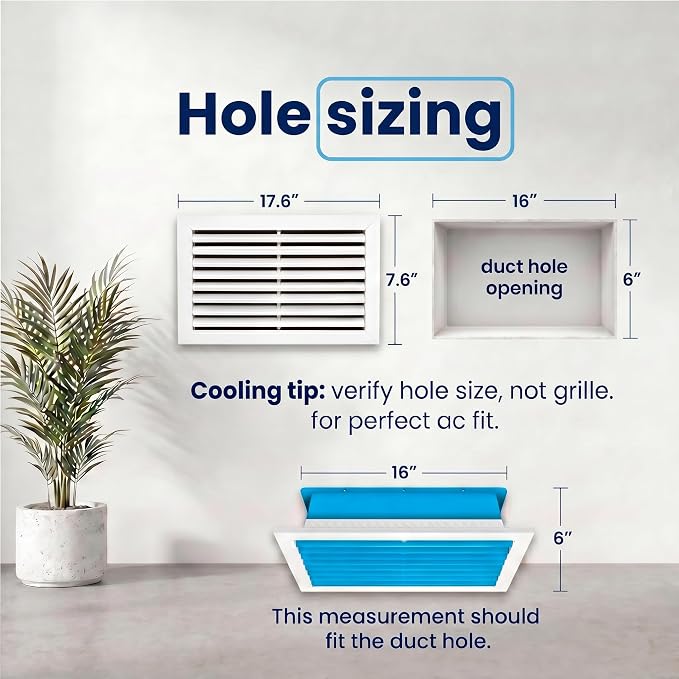6x16 Aluminum HVAC Wall Register Air Vent Cover 1-Way Flow Multi-Shutter Damper - Image 3