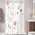 Gibelle Small Stall Shower Curtain 36 x 72, Narrow Half Watercolor Floral Fabric Shower Curtain, Coral Beige Flower Decorative Bathroom Shower Curtain Set