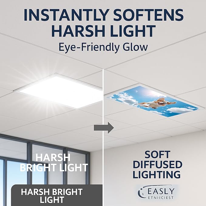 2 Pack Fluorescent Light Covers 4x2 ft Magnetic Light Covers - Image 2